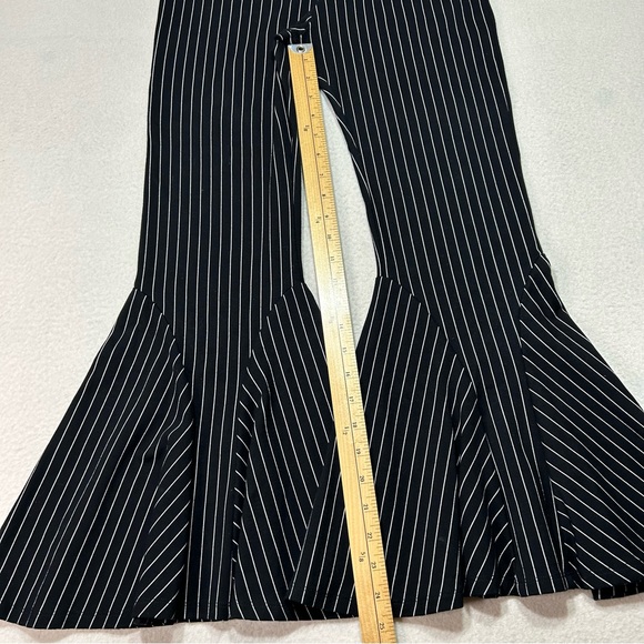 FREE PEOPLE Mari Ponte Pants Pinstripe High Rise Flare Size 4 - Picture 12 of 12